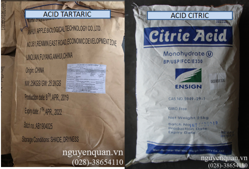 So Sanh Acid Tartaric va Acid Citric
